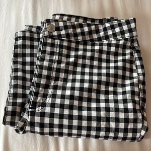 Free people stretchy black gingham pants - size 28
